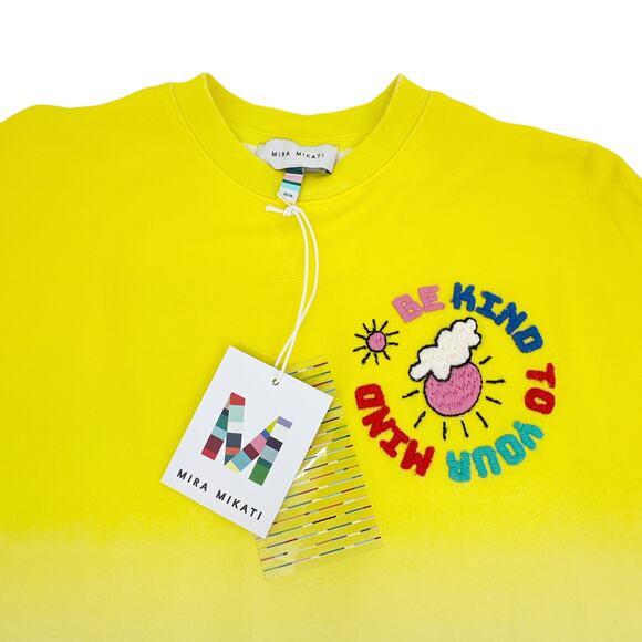 MIRA MIKATI Embroidered "Be Kind to Your Mind" Sweatshirt S - Picture 7 of 12